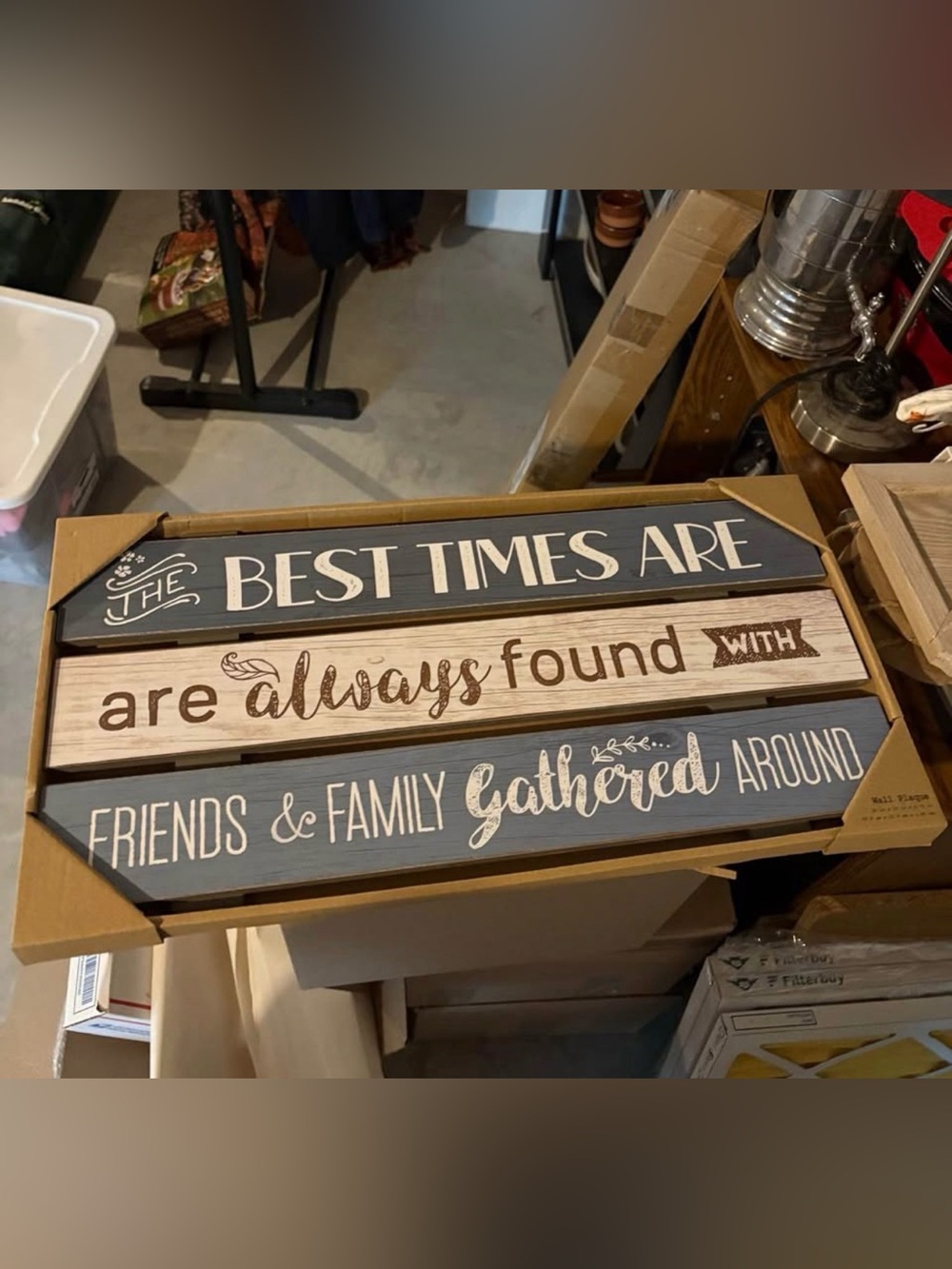 Rustic Blue and Cream 'Best Times Are' Wall Sign - Home Accents